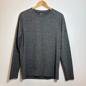 Quince Women Small Heathered Gray Long Sleeve Athletic Performance Shirt Raglan